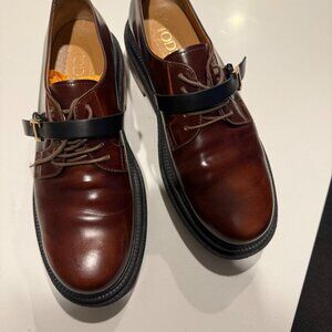 Tod's Logo Plaque Lace-Up Loafers